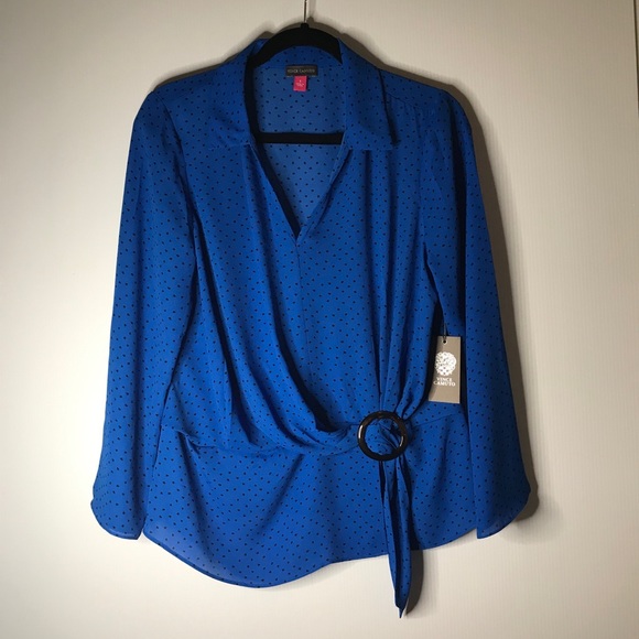 Vince Camuto Long Sleeve Belted Top - Size: S - Picture 12 of 16